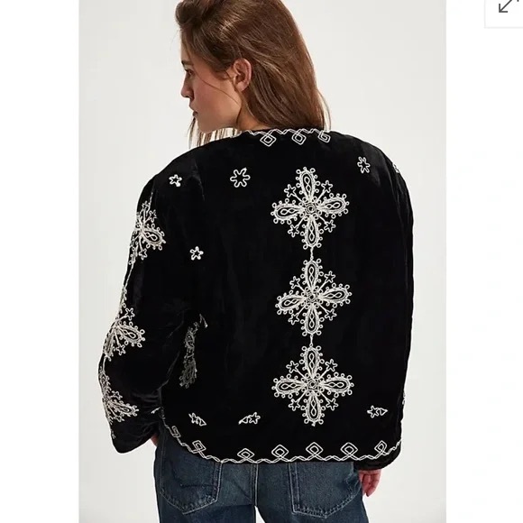 Mia Embroidered Jacket - Black Combo by free people - Picture 4 of 10